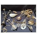 Group of Mid-century brass light fixtures
