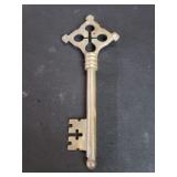 Vintage brass skeleton key corkscrew