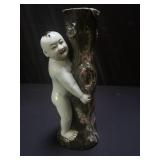 Vintage Asian porcelain figural vase