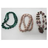 Vintage gemstone beaded necklaces