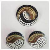 Mexican sterling silver and enamel brooch and