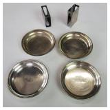 Four sterling silver salt cellars and a pair of