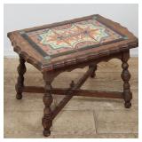 Vintage California pottery tile top side table