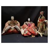 Group of Japanese dolls
