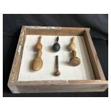 Antique wood tools in box
