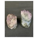 Pair of amethyst quartz specimens