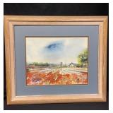 Signed & framed vintage watercolor