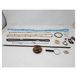 Group of costume jewelry necklaces, bracelets, etc