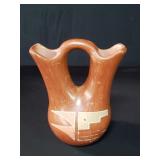Pueblo of Santa Clara hand painted terracotta vase