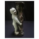 Vintage Asian porcelain figural vase