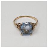 10k gold and aquamarine ring