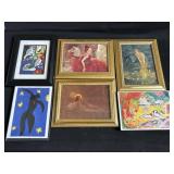 Lot of small framed abstract art