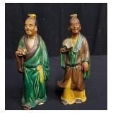 Pair of Chinese mudman figurines