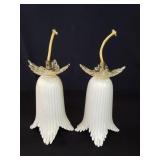Pair of Mid century Modern Murano glass style