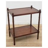 Vintage walnut 2-tier side table