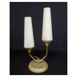 Vintage brass table lamp with glass shades