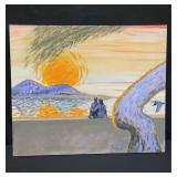 Signed oil on canvas painting