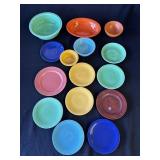 Lot of vintage Fiesta ware ceramic dishes