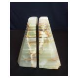 Pair of vintage Aztec style onyx bookends