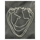 Group of 5 menï¿½s stainless rope necklaces