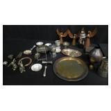 Group of stainless steel, pewter and silver p