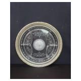 Sterling silver and glass sectional dish with