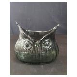 Vintage hand blown glass owl vase