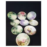 Group of French floral porcelain plates