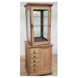 Antique oak doctors cabinet with swivel display