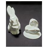 Pair of Herend porcelain rabbit figurines