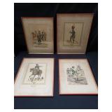Group of vintage military prints