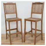 Pair of Home & Garden Collection teak bar stools