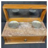 Antique Henry Troemner marble and wood balance