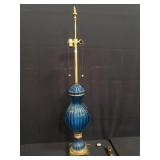 Vintage blue murano glass table lamp