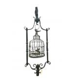 Large antique signed wrought iron candle stand