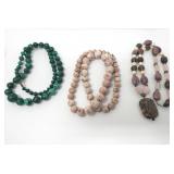Vintage gemstone beaded necklaces