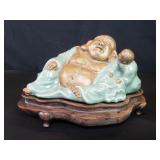 Vintage pottery  Sleeping Buddha figure
