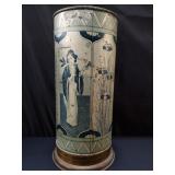 Vintage Asian brass waste basket