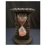 Vintage wood and leather hour glass