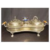 Vintage silver plate footed chafing dish