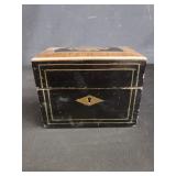 Antique perfume box with perfume bottles