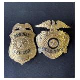 Pair of brass "Special Officer" badges