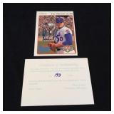 Nolan Ryan autographed baseball card & COA