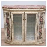 Italian display cabinet with fabric floral
