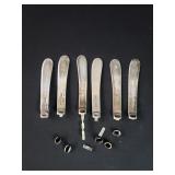 Group of silver Hallmarked butter knife blades