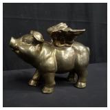 Ceramic flying pig figurine