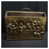 Vintage brass embossed magazine rack