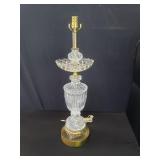 Glass and metal table lamp