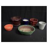 Group of pottery planters