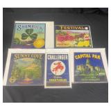 Vintage California fruit & vegetables labels